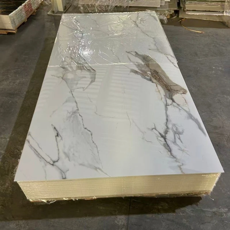 PVC Stone Plastic UV Board, High Gloss UV Marble Sheet Wall Cladding Panel factory
